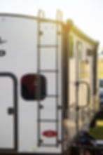 Briter Products Elevate RV external ladder factory-installed on this Jayco